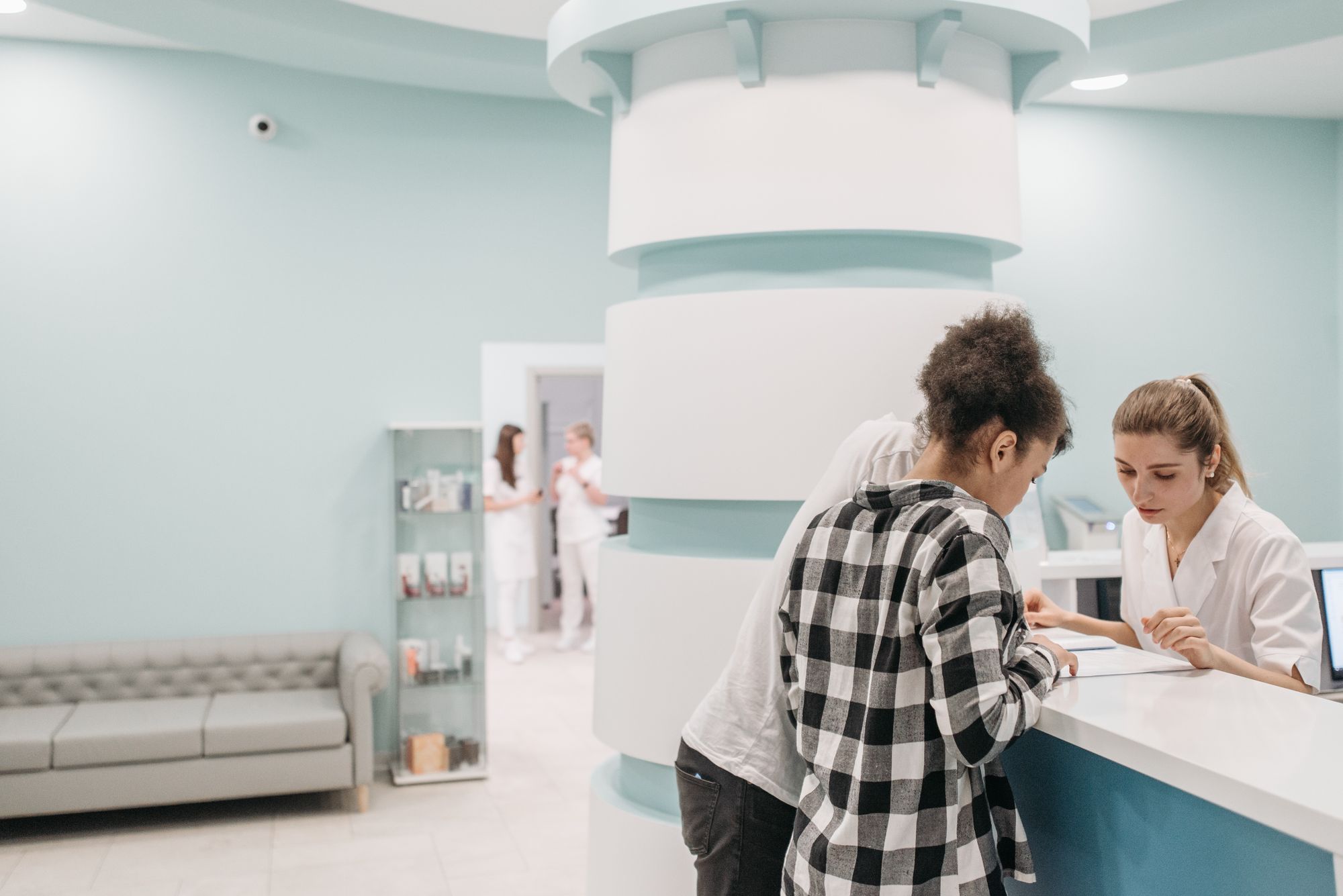 A patient completing a smooth checkout after their appointment